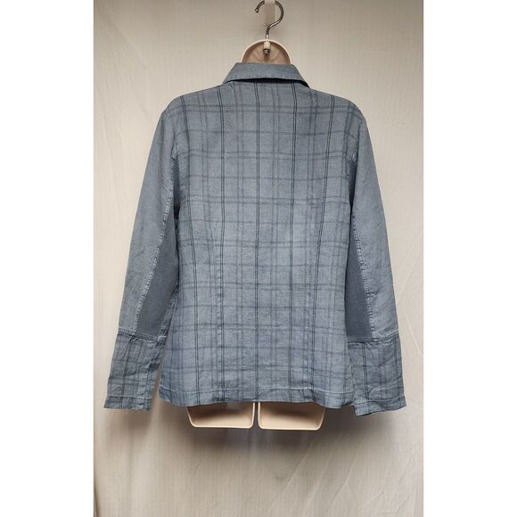 XCVI Chambray Blue Long Sleeve Button Down Blouse Size Small - Picture 4 of 11